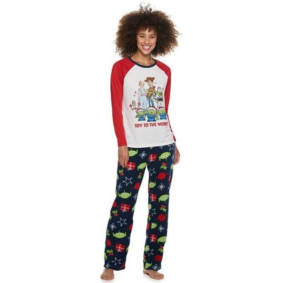 NEW CHRISTMAS woman's size large L Toy Story holiday morning pajamas pjs - Picture 1 of 10